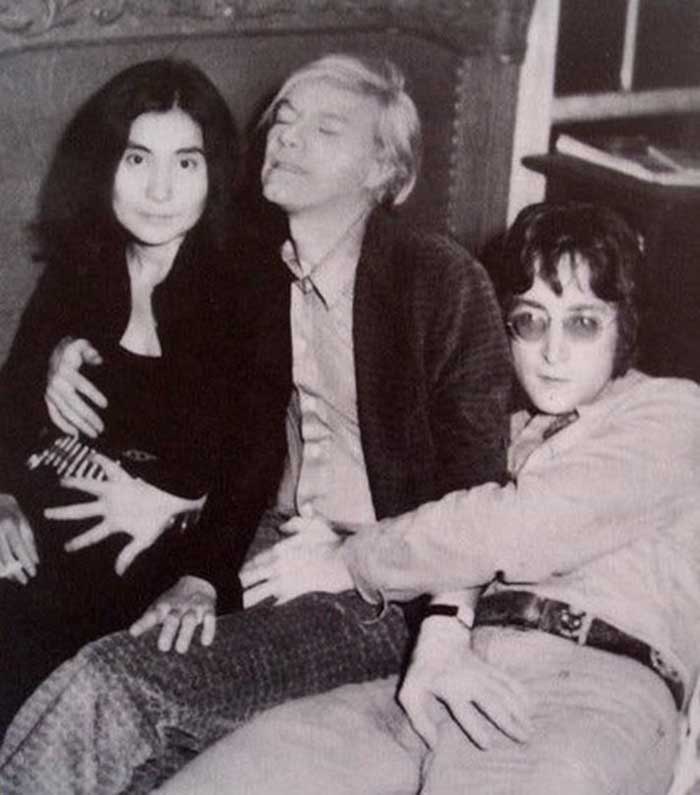 John Lennon, Yoko Ono and Andy Warhol at Studio 54